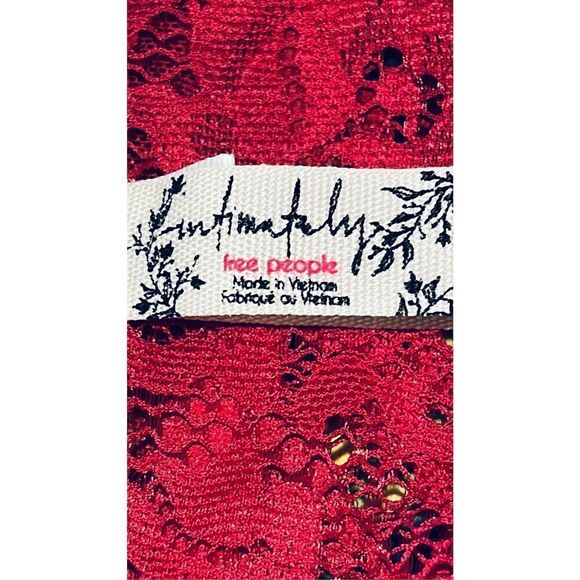 Intimately Free People Women's M Strapless Lace Bandeau Bralette Burgundy Red - Picture 4 of 12